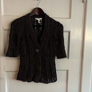 Susan Bristol Dark Brown Knit Cardigan